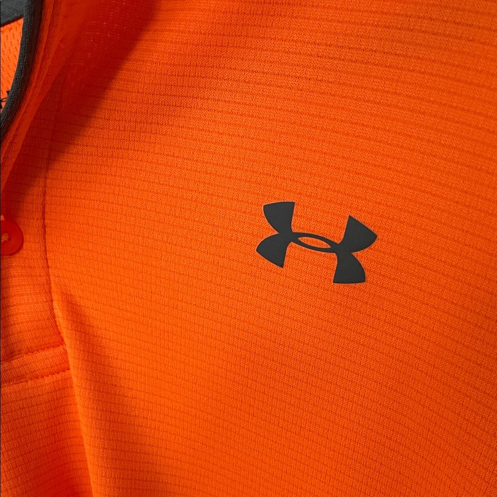 Under Armour Golf Men’s Bright Orange Polo - Picture 2 of 4